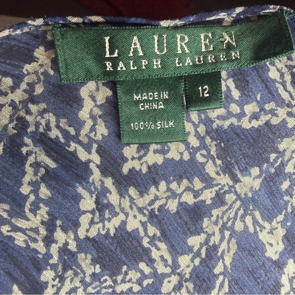 Ralph Lauren Large 12 Blue Silk Paisley 2 Piece Skirt Wedding Vacation Luxury - Picture 5 of 16